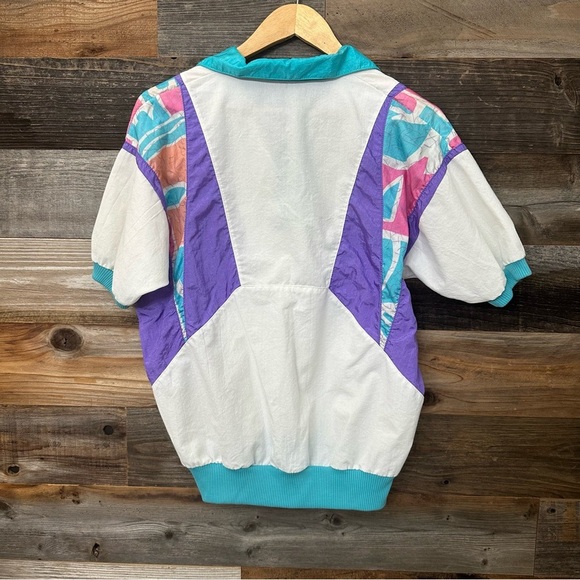 Vintage 80’s 90’s Women’s Color Block Polo Short Sleeve Banded Shirt See Pics - Picture 5 of 8